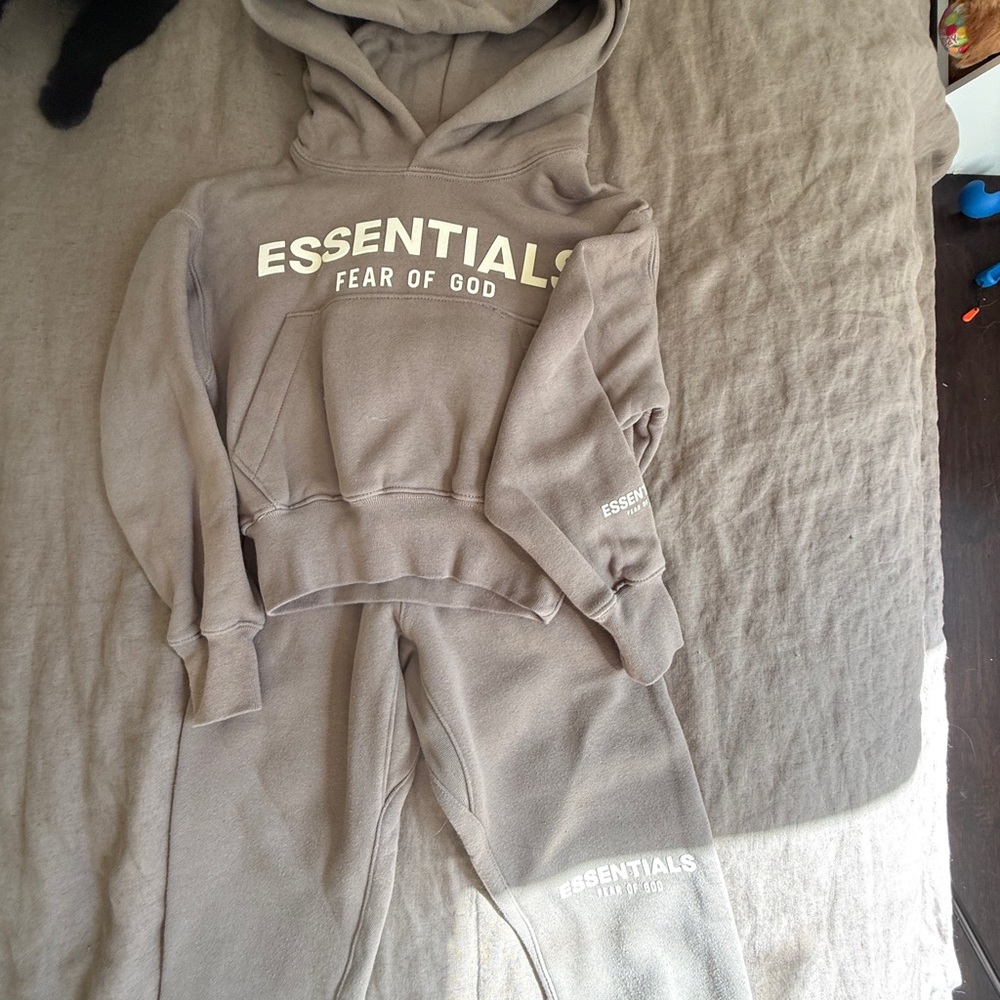 Fear of God Essentials Taupe Hoodie and Sweatpants Set